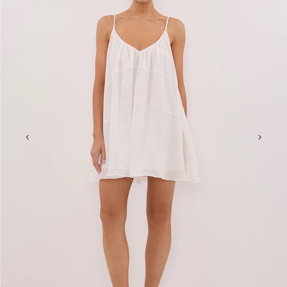 Kahn White Ramie Mini Dress By DISSH